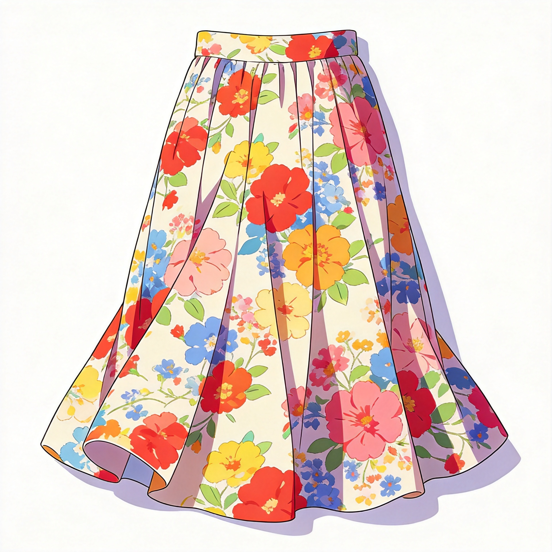 Floral Midi Skirt